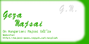 geza majsai business card